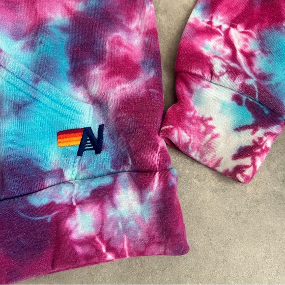 Aviator Nation Multi pink blue hand tie dye zip hoodie M - Picture 4 of 9